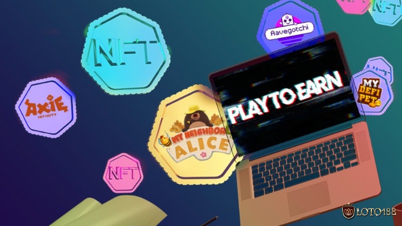 Người chơi kiếm tiền từ NFT và token trong game blockchain P2E.