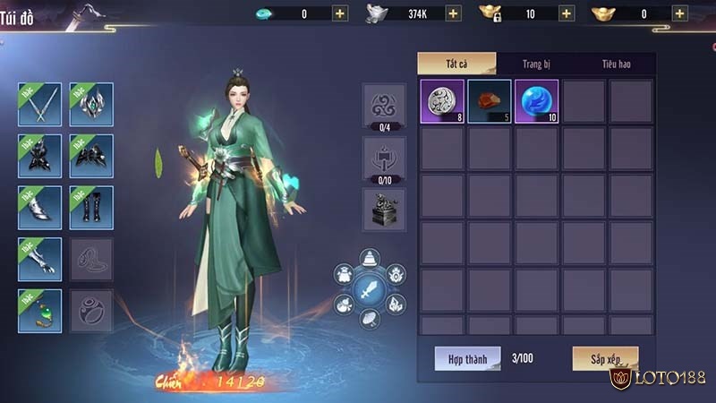  Bộ trang bị đầy đủ với ngoại hình thay đổi theo từng bộ trong game