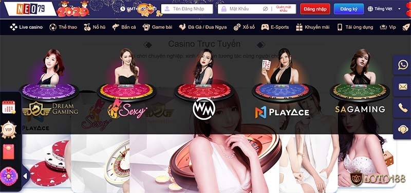 Casino online tại nhà cái NEO79 hấp dẫn với tính năng livestream chơi trực tiếp cùng các Dealer xinh đẹp